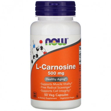 Амінокомплекс NOW Foods L-Carnosine 500 mg 50 Veg Caps NOW-00078