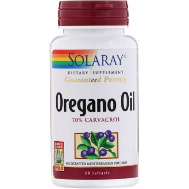 Олія Орегано Solaray Oregano Oil, 70% Carvacrol 60 Softgels SOR41349