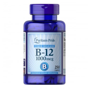 Вітамін Б12 Puritan's Pride Vitamin B-12, Timed Release Caplets 1000 mcg 250 Caplets