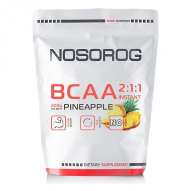 Аминокислота BCAA для спорта Nosorog Nutrition BCAA 2:1:1 200 g /36 servings/ Pineapple