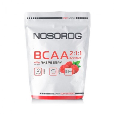 Аминокислота BCAA для спорта Nosorog Nutrition BCAA 2:1:1 400 g /72 servings/ Raspberry