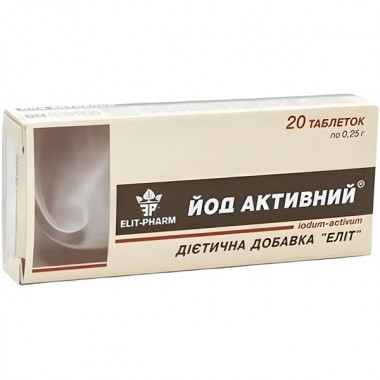 Микроэлемент Йод Elit-Pharm Йод Активный 20 таб