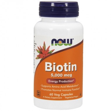 Биотин NOW Foods Biotin 5000 mcg 60 Veg Caps