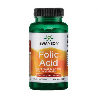 Фолиевая кислота Swanson Folic Acid 800 mcg 250 Caps