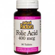 Фолиевая кислота Natural Factors Folic Acid 400 mcg 90 Tabs