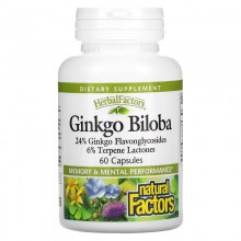 Гинкго Билоба Natural Factors Herbal Factors Ginkgo Biloba 60 Caps