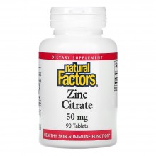 Микроэлемент Цинк Natural Factors Zinc Citrate 50 mg 90 Tabs