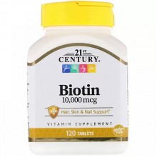 Биотин 21st Century Biotin 10000 mcg 120 Tabs