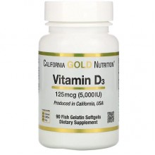 Витамин D California Gold Nutrition Vitamin D3 5000 IU 90 Fish Softgels