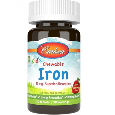 Микроэлемент Железо Carlson Labs Kid's Chewable Iron 30 Tabs Strawberry