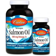 Жир лосося Carlson Labs Salmon Oil 1000 mg 180 + 50 Soft Gels