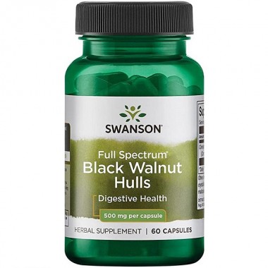 Черный орех Swanson Full Spectrum Black Walnut Hulls 500 mg 60 Caps