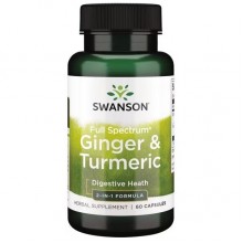 Антиоксидант Swanson Full Spectrum Ginger Turmeric 60 Caps