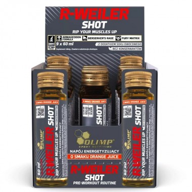 Комплекс до тренировки Olimp Nutrition R-Weiler Shot БЛОК СТЕКЛО 9 х 60 ml Orange