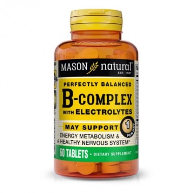 В комплекс Mason Natural B-Complex With Electrolytes 60 Tabs