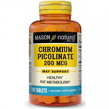 Микроэлемент Хром Mason Natural Chromium Picolinate 200 mcg 100 Tabs