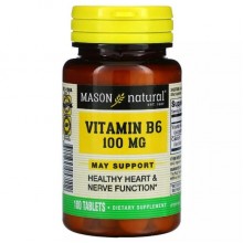 Пиридоксин Mason Natural Vitamin B6 100 mg 100 Tabs Пиридоксин Mason Natural Vitamin B6 100 mg 100 Tabs