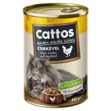 Cattos для кошек влажный корм с курятиной, 415 г
