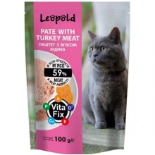 Леопольд Паштет с индюком для кошек, пауч 100 г (24 шт/уп) Леопольд Паштет с индюком для кошек, пауч 100 г (24 шт/уп)