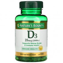Витамин D Nature's Bounty Vitamin D3 25 mcg (1000 IU) 350 Caps Витамин D Nature's Bounty Vitamin D3 25 mcg (1000 IU) 350 Caps