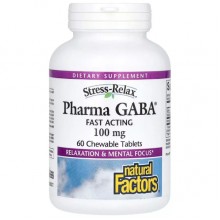 Аминокомплекс Natural Factors Stress-Relax Pharma GABA 100 mg 60 Chewable Tabs