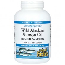 Жир лосося Natural Factors Omega Factors Wild Alaskan Salmon Oil 1000 mg 180 Softgels