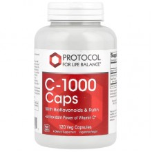 Витамин C Protocol for Life Balance C-1000 Caps with Bioflavonoids & Rutin 120 Veg Caps Витамин C Protocol for Life Balance C-1000 Caps with Bioflavonoids & Rutin 120 Veg Caps