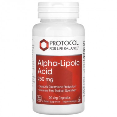 Альфа-липоевая кислота Protocol for Life Balance Alpha Lipoic Acid 250 mg 90 Veg Caps
