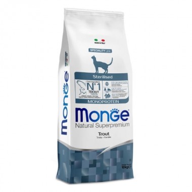  Monge Cat Sterilised с форелью 10 Кг