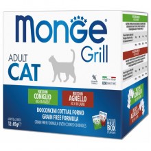 Влажный корм для котов Monge Cat GRILL WetMIX кролик/ягненок 12*85 г