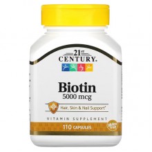 Биотин 21st Century Biotin 5000 mcg 110 Tabs