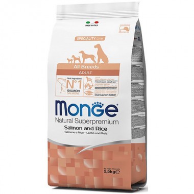  Monge Dog All breeds Adult лосось с рисом 2,5 Кг