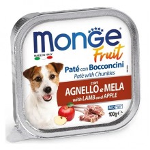 Влажный корм для собак Monge Dog Wet FRUIT ягненок с яблоком 0,1 Кг