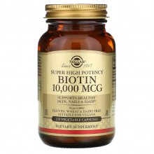 Биотин Solgar Biotin Super High Potency 10000 mcg 120 Veg Caps SOL-52392
