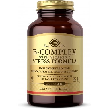 В комплекс Solgar B-Complex with Vitamin C Stress Formula 250 Tabs