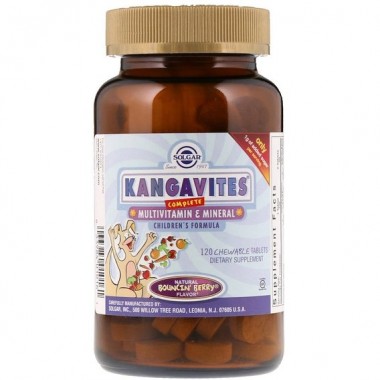 Витаминно-минеральный комплекс Solgar Kangavites, Complete Multivitamin & Mineral Children's Formula 120 Chewable Tabs Berry Flavor