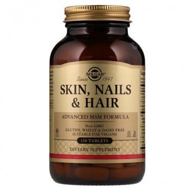 Комплекс для кожи, волос, ногтей Solgar Skin, Nails & Hair, Advanced MSM Formula 120 Tabs