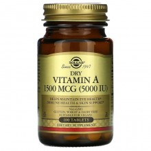 Витамин A Solgar Dry Vitamin A 1500 mcg 100 Tabs