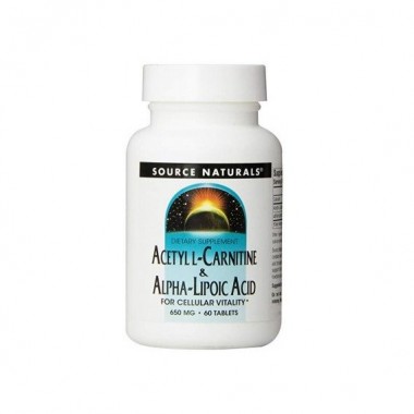 Комплекс Ацетил/Карнитин Source Naturals Acetyl L-Carnitine & Alpha Lipoic Acid 650 mg 60 Tabs