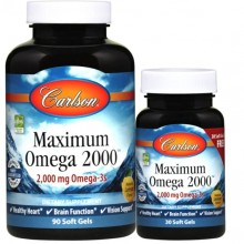 Омега 3 Carlson Labs Maximum Omega 2000 mg 90+30 Soft Gels Natural Lemon Flavor Омега 3 Carlson Labs Maximum Omega 2000 mg 90+30 Soft Gels Natural Lemon Flavor