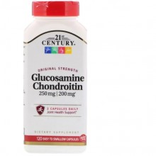 Препарат для суставов и связок 21st Century Glucosamine 250 mg Chondroitin 200 mg Original Strength 120 Caps CEN-23023