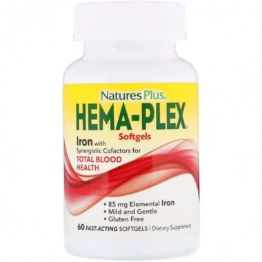 Витаминно-минеральный комплекс Nature's Plus Hema-Plex 60 Fast-Acting Softgels NAP-37691