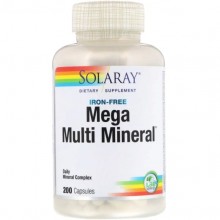 Мультиминеральный комплекс Solaray Mega Multi Mineral, Iron Free 200 Caps SOR-04514
