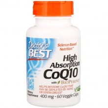 Коэнзим Doctor's Best High Absorption CoQ10 with BioPerine 400 mg 60 Veg Caps DRB-00157
