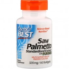 Экстракты ягод сереноа Doctor's Best Saw Palmetto, Standardized Extract with Euromed 320 mg 60 Softgels DRB-00082