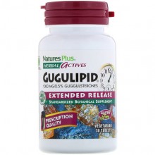 Комплекс для профилактики щитовидной железы Nature's Plus Herbal Actives, Gugulipid, Extended Release 1000 mg 30 Veg Tabs NAP-07328