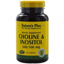 Инозитол Nature's Plus Choline & Inositol, 500/500 mg 60 Tabs NTP2134