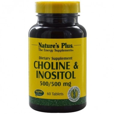 Инозитол Nature's Plus Choline & Inositol, 500/500 mg 60 Tabs NTP2134