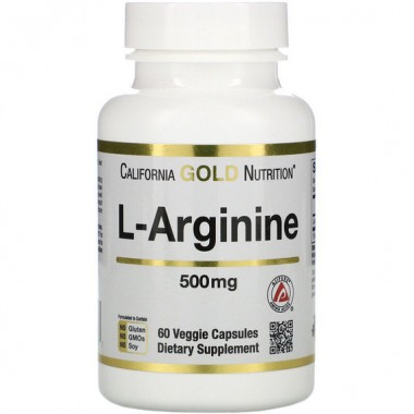 Аргинин California Gold Nutrition L-Arginine, AjiPure 500 mg 60 Veg Caps