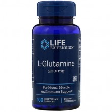 Глютамин Life Extension L-Glutamine 500 mg 100 Veg Caps LEX-34510